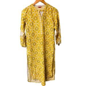 W for Woman Yellow Floral Print Tunic Dress –‎ Size 10